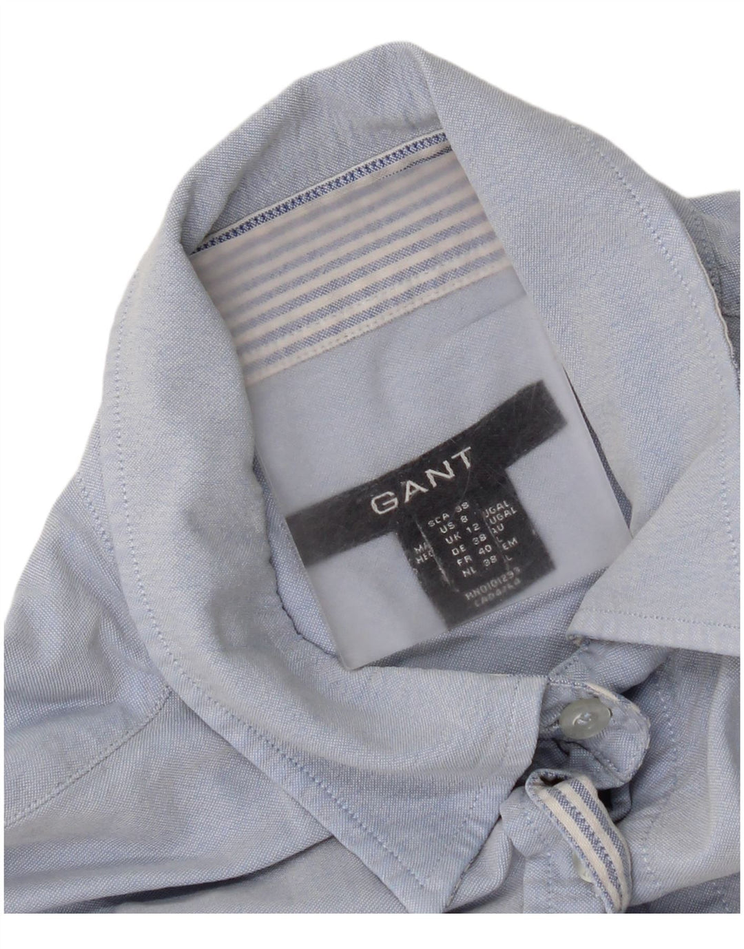 Gant Damen-Hemd UK 12 aus mittelblauer Baumwolle