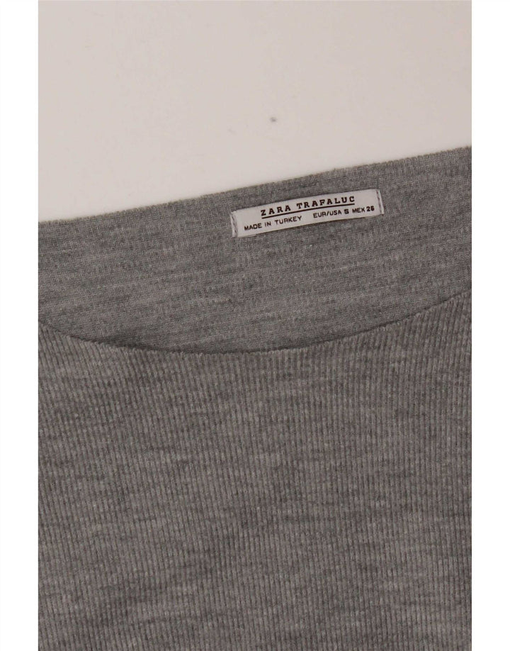 Zara Damen Trafaluc Übergroßes Top Langarm UK 10 Small Grau