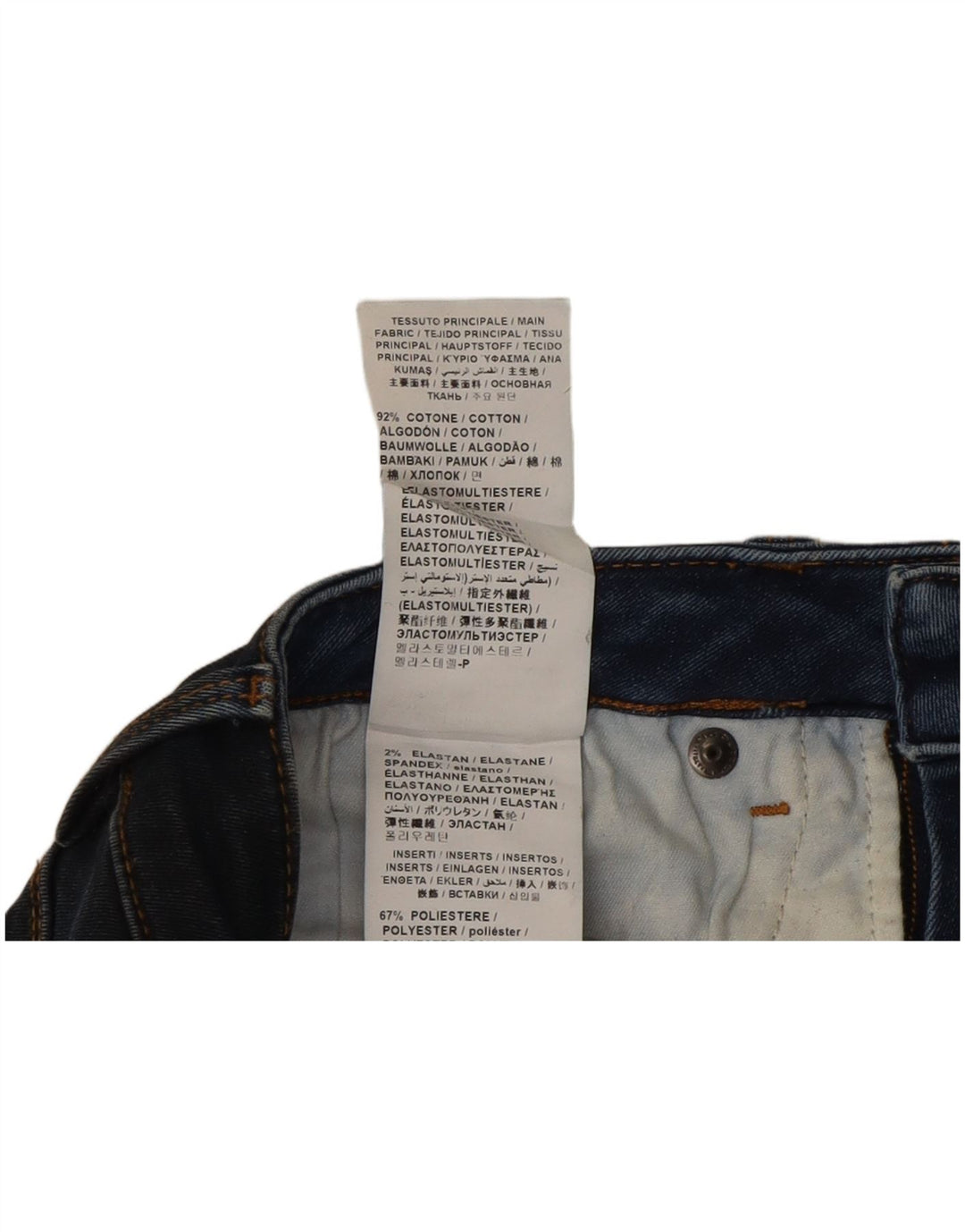 Moschino Womens Skinny Jeans W26 L31 Navy Blue Patchwork Cotton