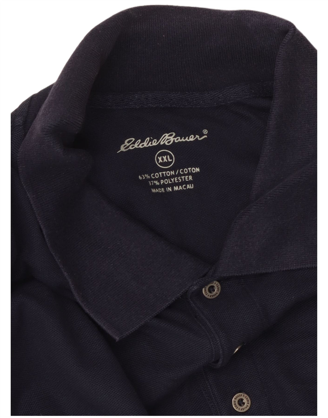 EDDIE BAUER Herren Poloshirt 2XL Marineblau Baumwolle