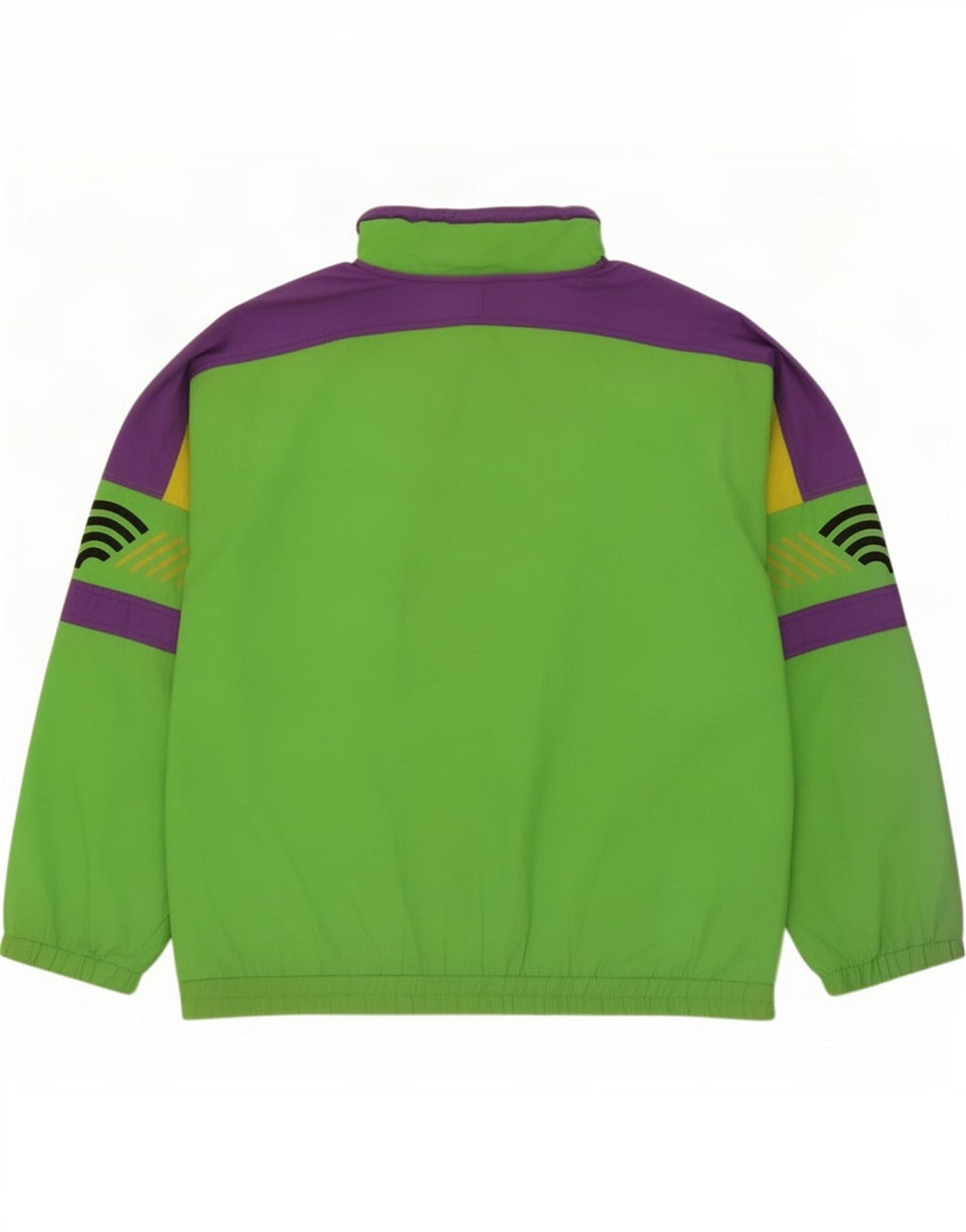 Brugi Herren-Trainingsanzugoberteil mit lockerer Passform, groß, grün, Farbblock-Polyester