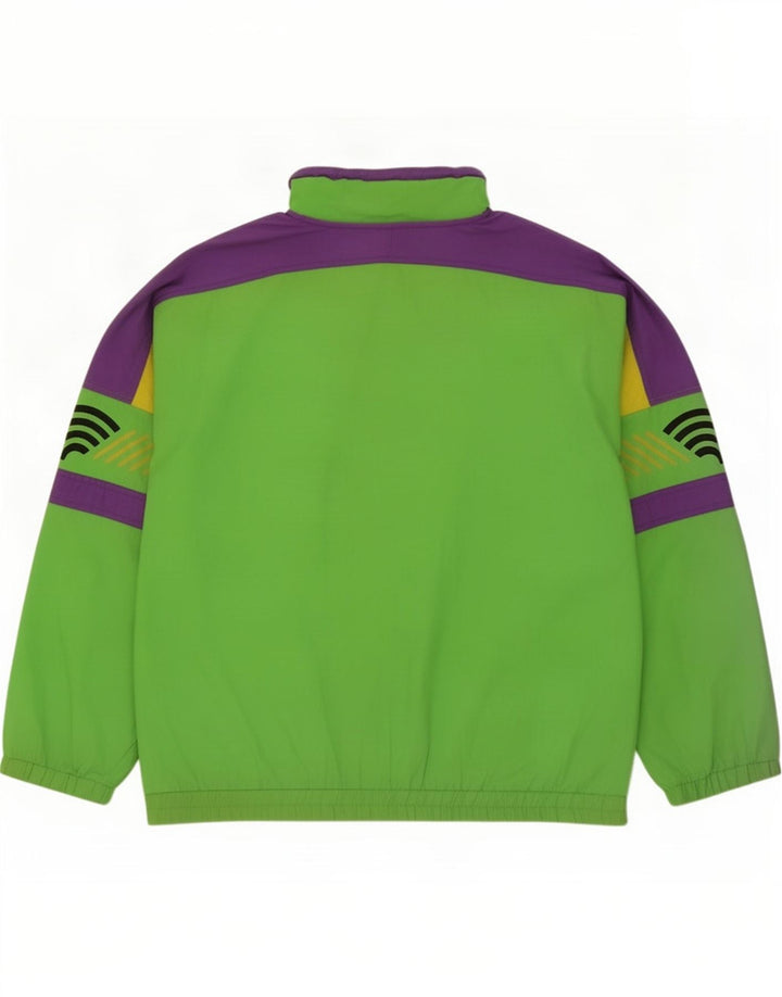 Brugi Herren-Trainingsanzugoberteil mit lockerer Passform, groß, grün, Farbblock-Polyester
