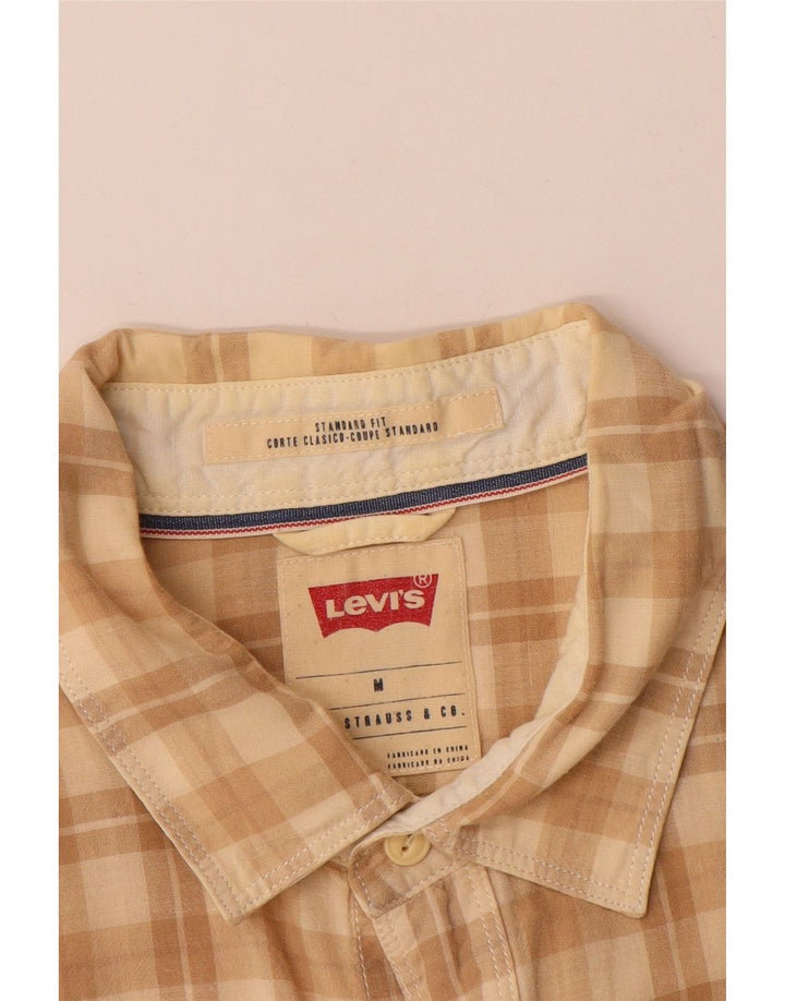 Levi's Herren-Kurzarmhemd mit Standard-Passform, Mittelbeige kariert