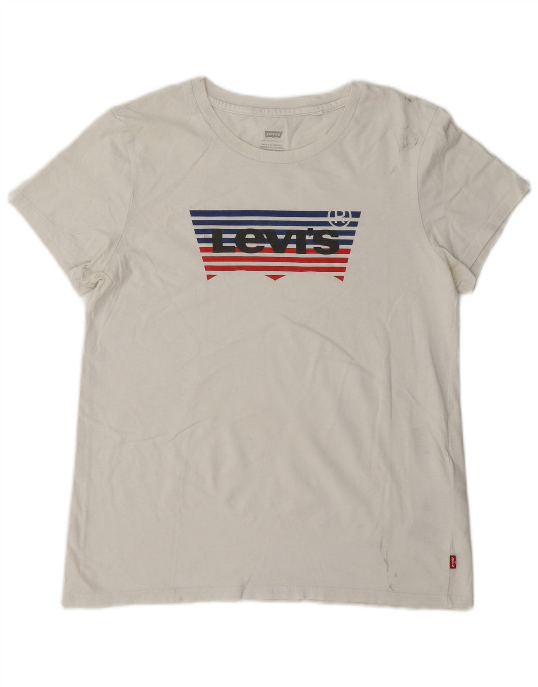 Levi's Damen-T-Shirt mit Grafik, UK 14, mittelweiße Baumwolle
