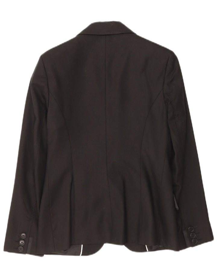 Laura Ashley Damen 1-Knopf-Blazer-Jacke, UK 10, kleine schwarze Wolle