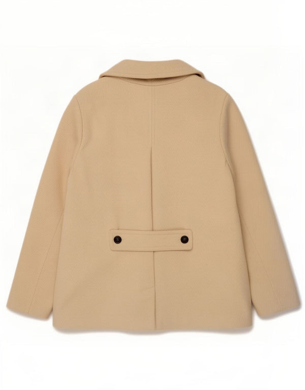 Gap Damen Pea Coat UK 18 XL weiß gestreifte Wolle