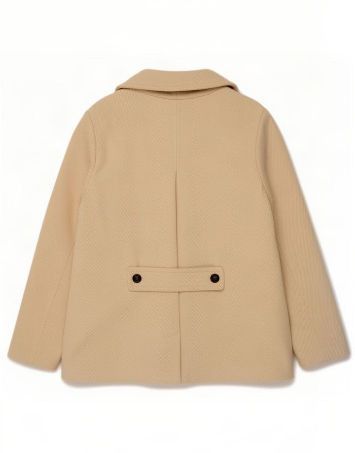 Gap Damen Pea Coat UK 18 XL weiß gestreifte Wolle