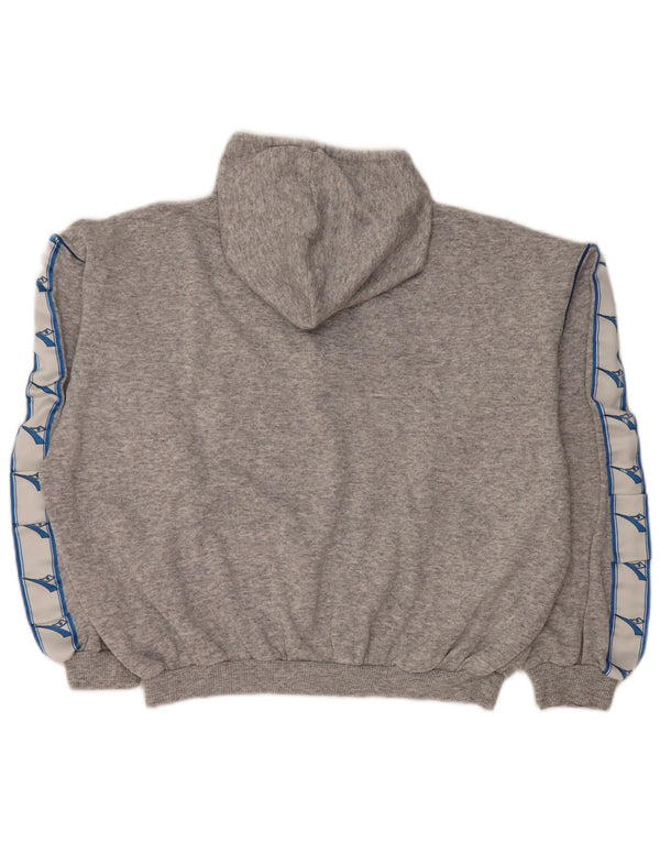 DIADORA Übergroßer Grafik-Hoodie-Pullover für Damen, UK 12, Mittelgrau