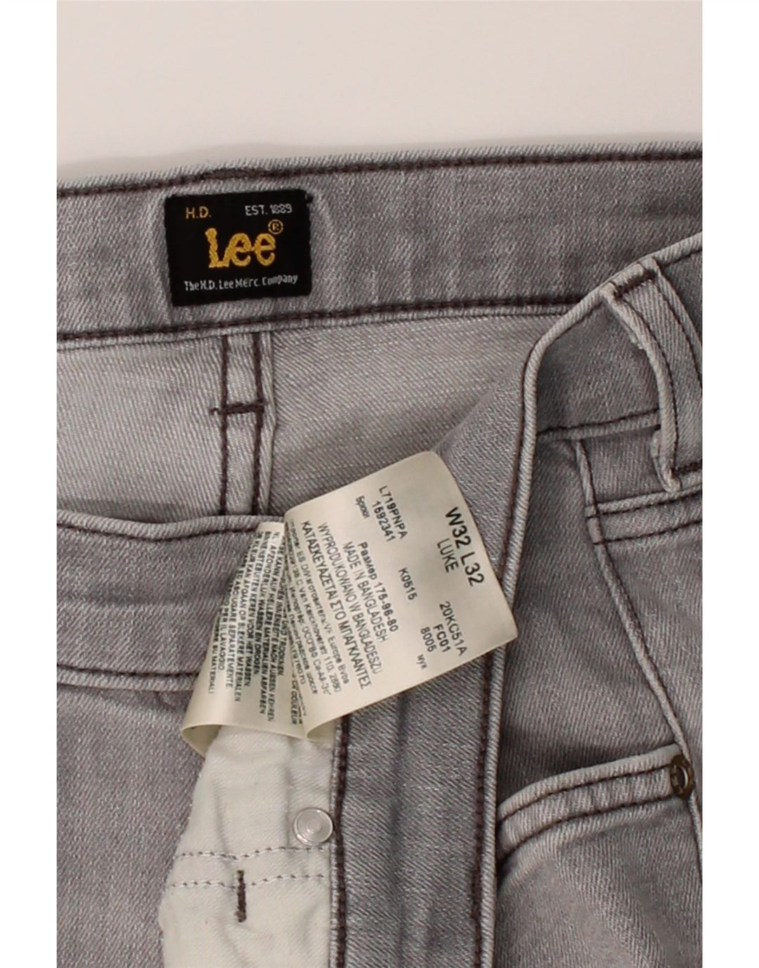 LEE Mens Luke Denim Shorts W32 Medium Grey Cotton Vintage Lee and Second-Hand Lee from Messina Hembry 