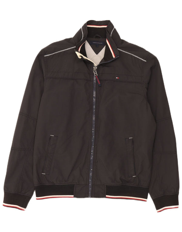 Tommy Hilfiger Herren Bomberjacke UK 40 Large Graues Nylon