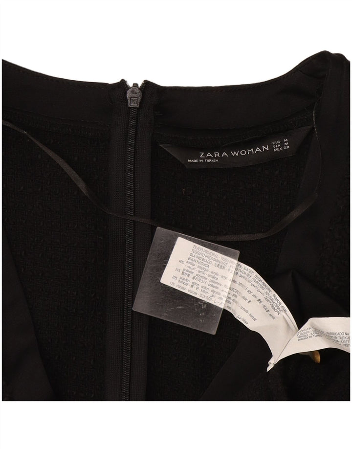 Zara Damen Etuikleid UK 12 Medium Schwarz Acryl