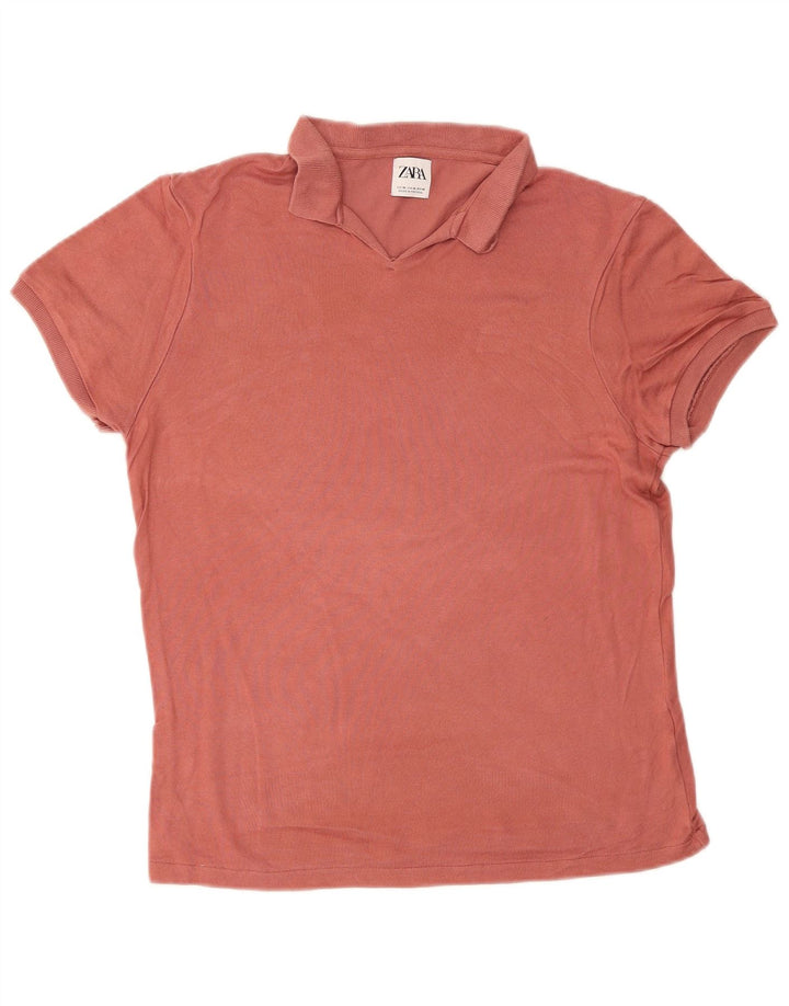 Zara Damen Poloshirt UK 12 Mittelrosa