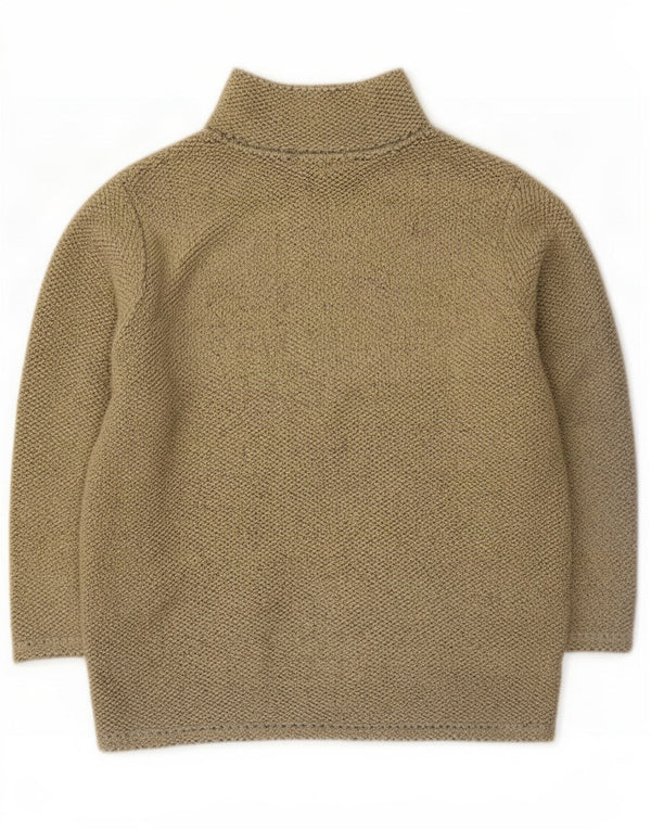 Vintage Damen Fleece-Trainingsanzug-Top-Jacke UK 14 Large Beige Polyester
