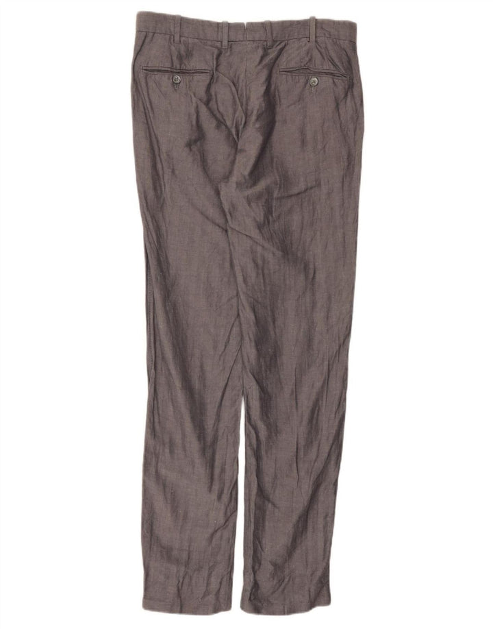 Massimo Dutti Herren Slim Anzughose EU 42 Large W32 L32 Graues Fischgrätenmuster
