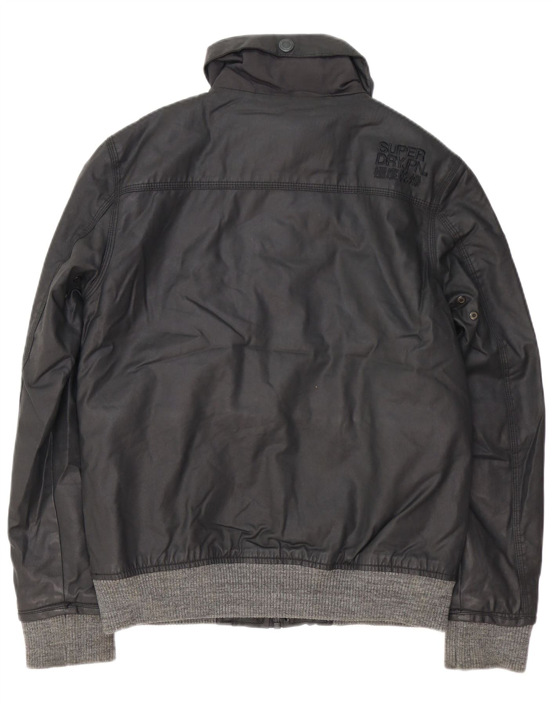 SUPERDRY Herren Bomberjacke UK 40 Large Schwarz Polyester