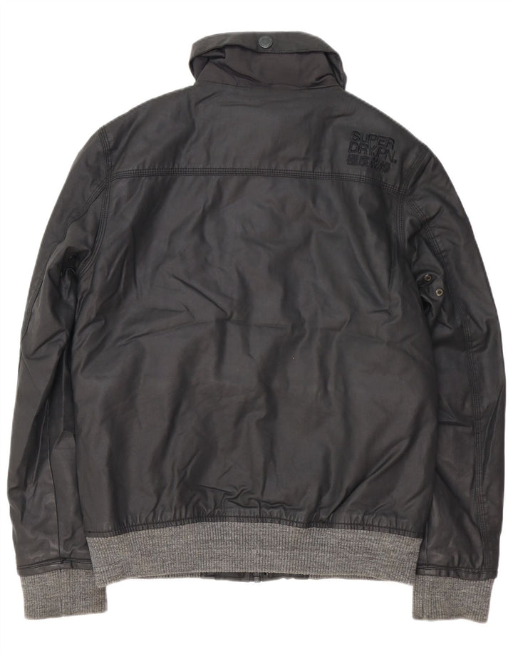 SUPERDRY Herren Bomberjacke UK 40 Large Schwarz Polyester