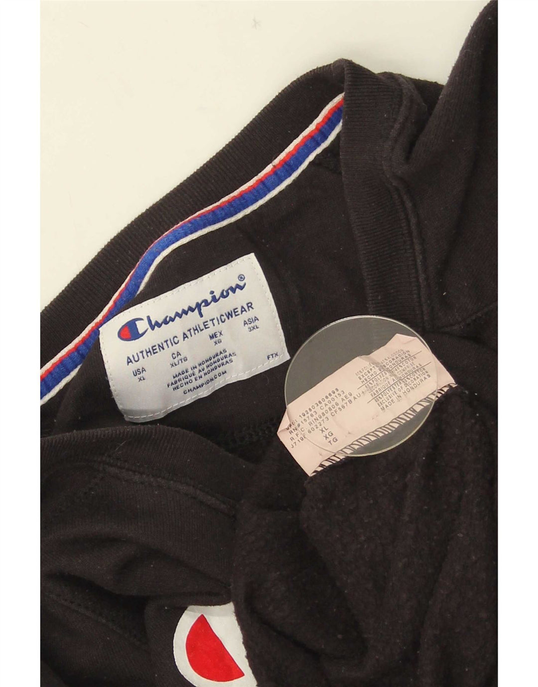 Champion Damen Grafik-Sweatshirt-Pullover UK 18 XL Schwarz Polyester