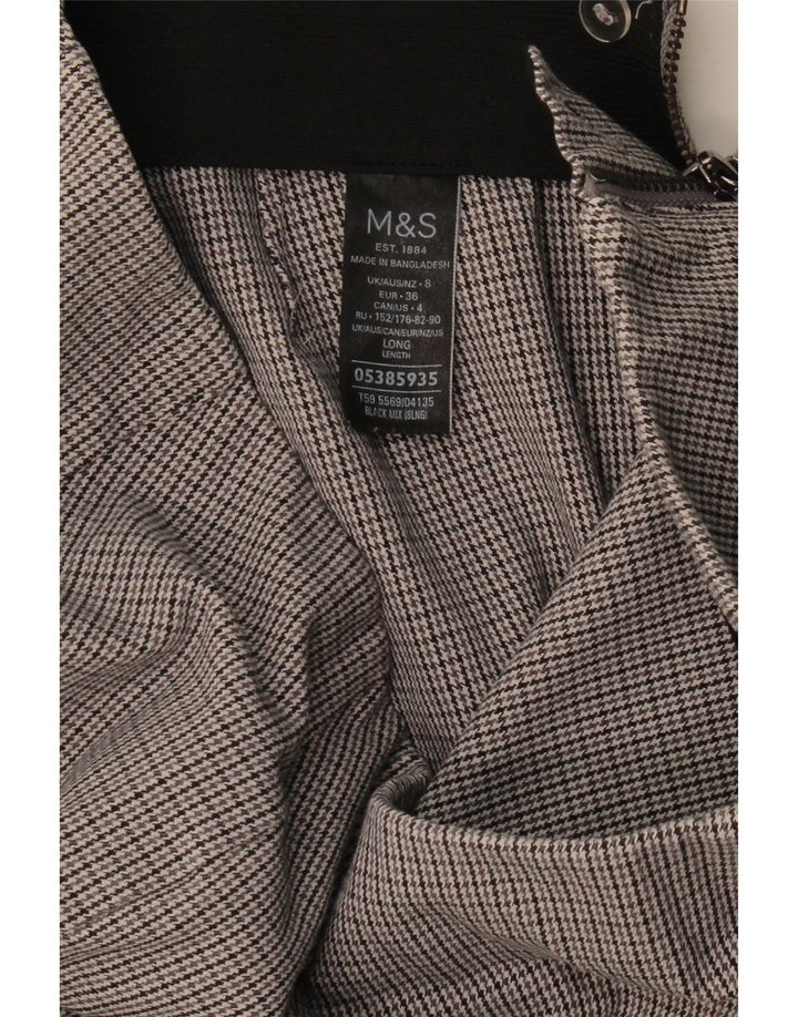 Marks & Spencer Skinny-Hose für Damen, UK 8, Größe S, W26, L28, grauer Hahnentrittmuster