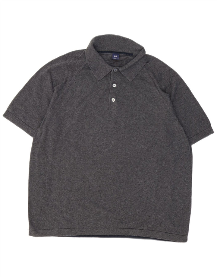 GAP Herren-Poloshirt, groß, graue Baumwolle