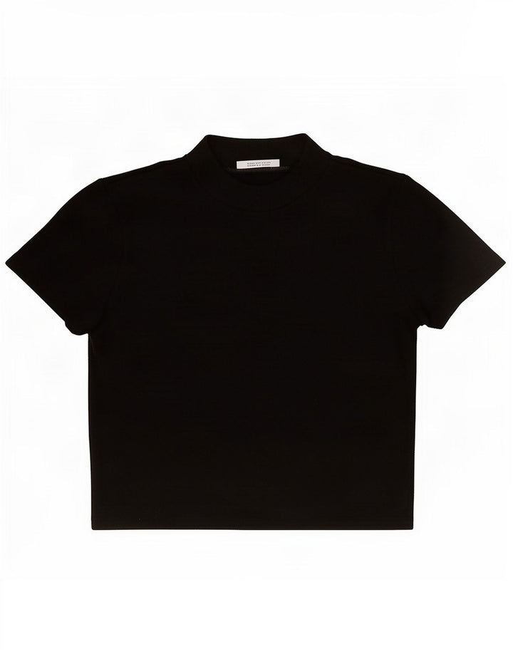 Zara Damen Crop Bluse Top UK 10 Small Schwarz