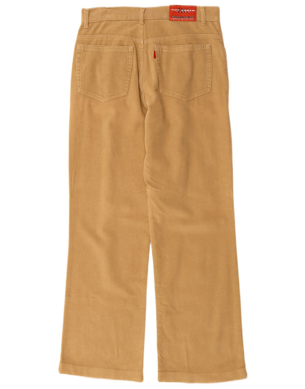 Vintage Damen gerade Freizeithose IT 42 Medium W30 L29 Beige Baumwolle