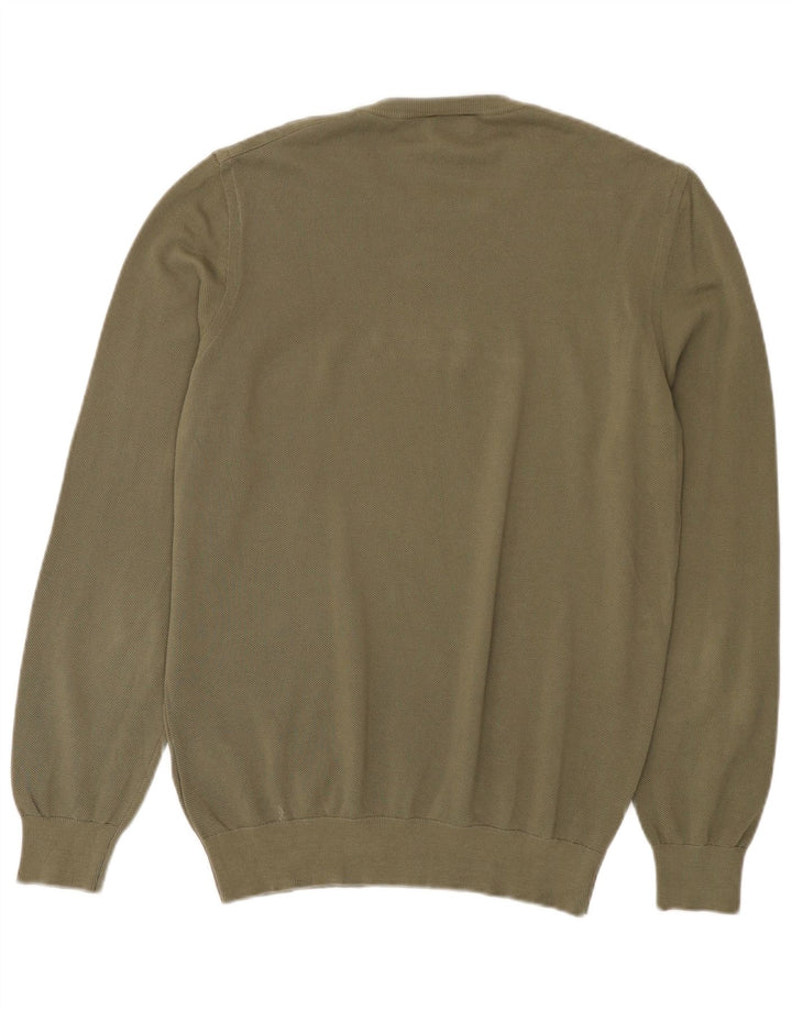 Herno Herren Top Langarm IT 50 Medium Khaki Baumwolle