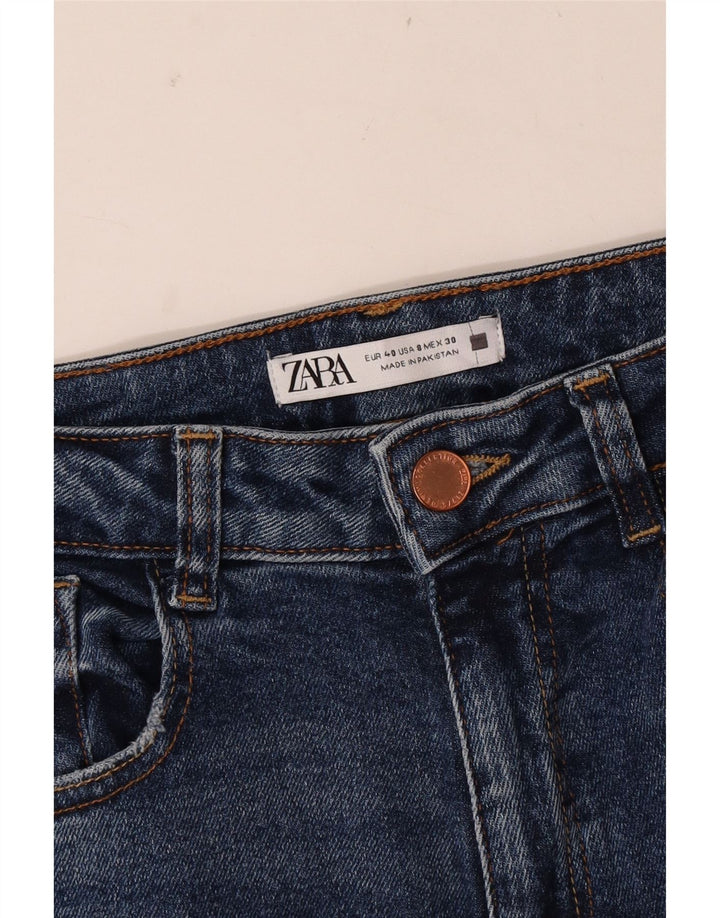 Zara Damen Schlagjeans EU 40 Mittel W30 L34 Blau
