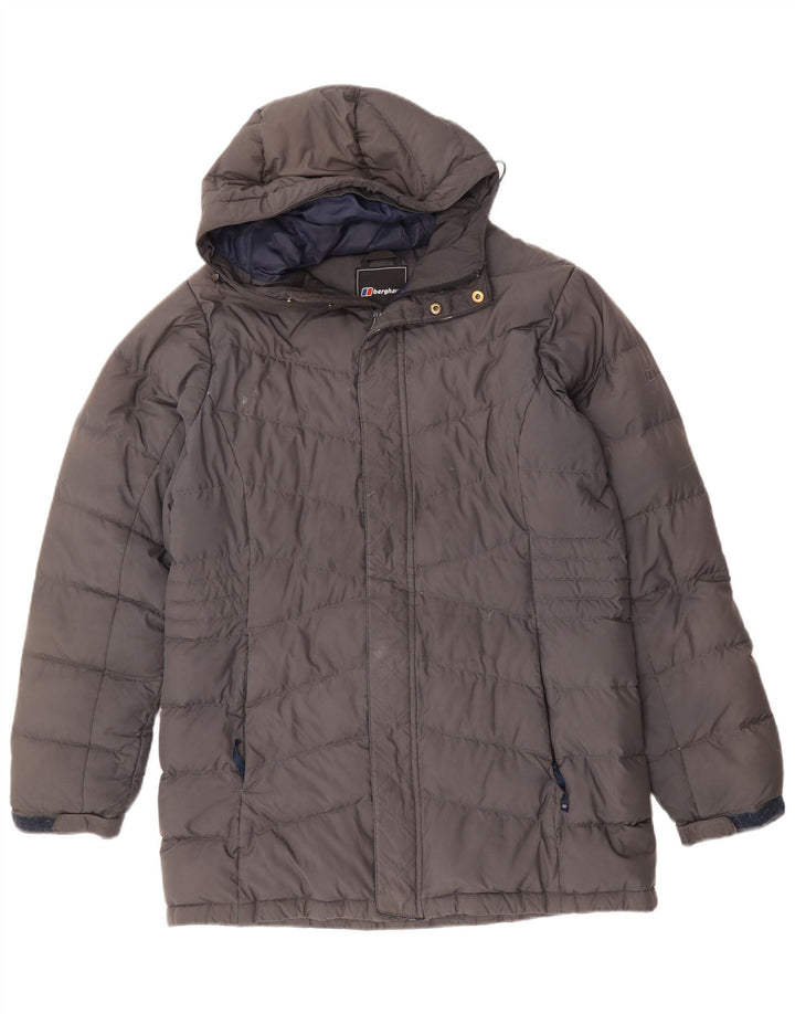 BERGHAUS Womens Hooded Padded Jacket UK 16 Large Grey Polyester