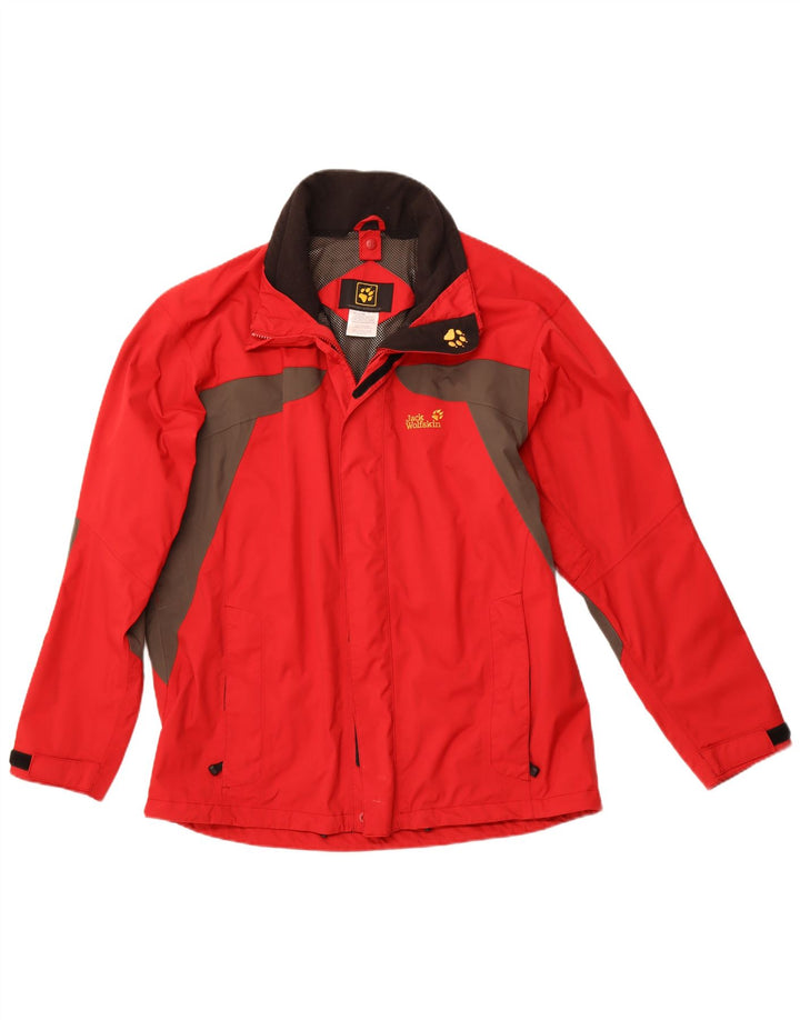 JACK WOLFSKIN Herren Regenjacke UK 44/46 XL Rot Colourblock Polyamid