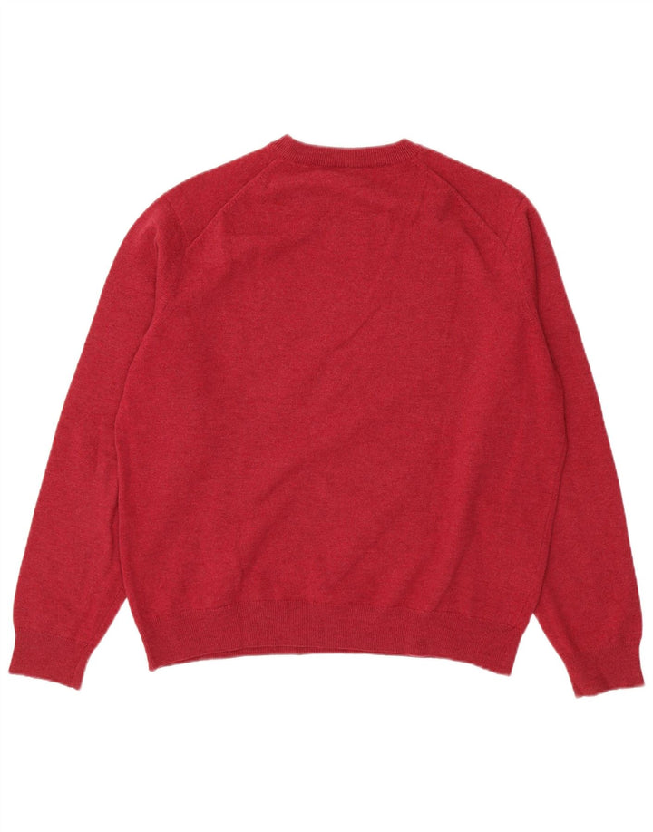 Lacoste Herren-Pullover mit Rundhalsausschnitt, Größe 5, große rosafarbene Lammwolle