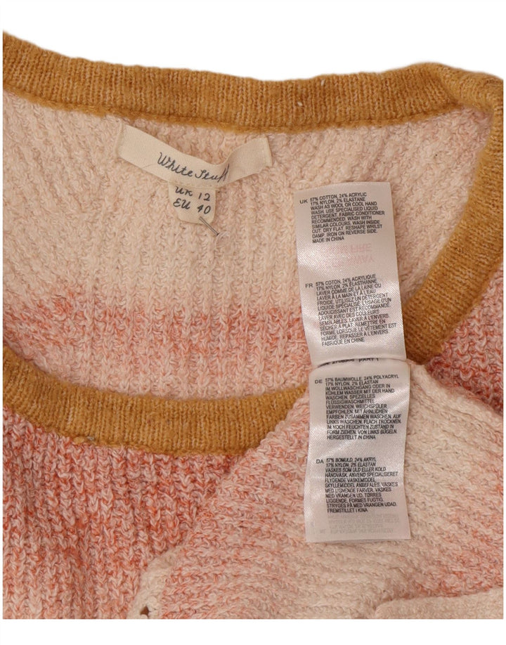 White Stuff Damen-Pullover mit Rundhalsausschnitt, Gr. 12, mittelrosa gestreift