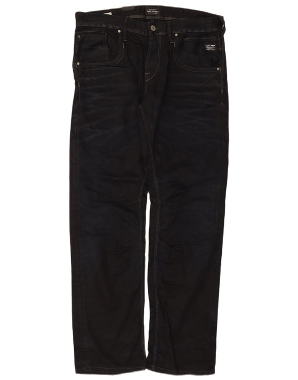 Jack & Jones Herren Straight Jeans W34 L34 Marineblaue Baumwolle