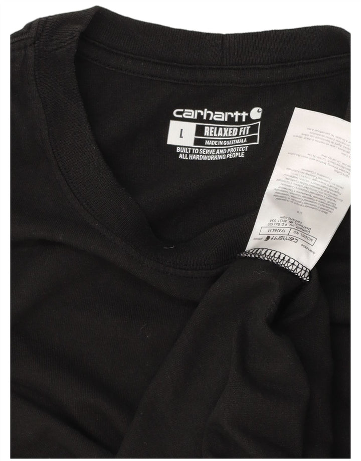 CARHARTT Herren Relaxed Fit T-Shirt Top Large Schwarz Baumwolle