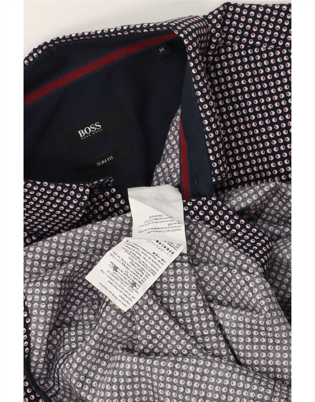 Hugo Boss Herren-Slim-Fit-Hemd aus mittelblauer, gepunkteter Baumwolle