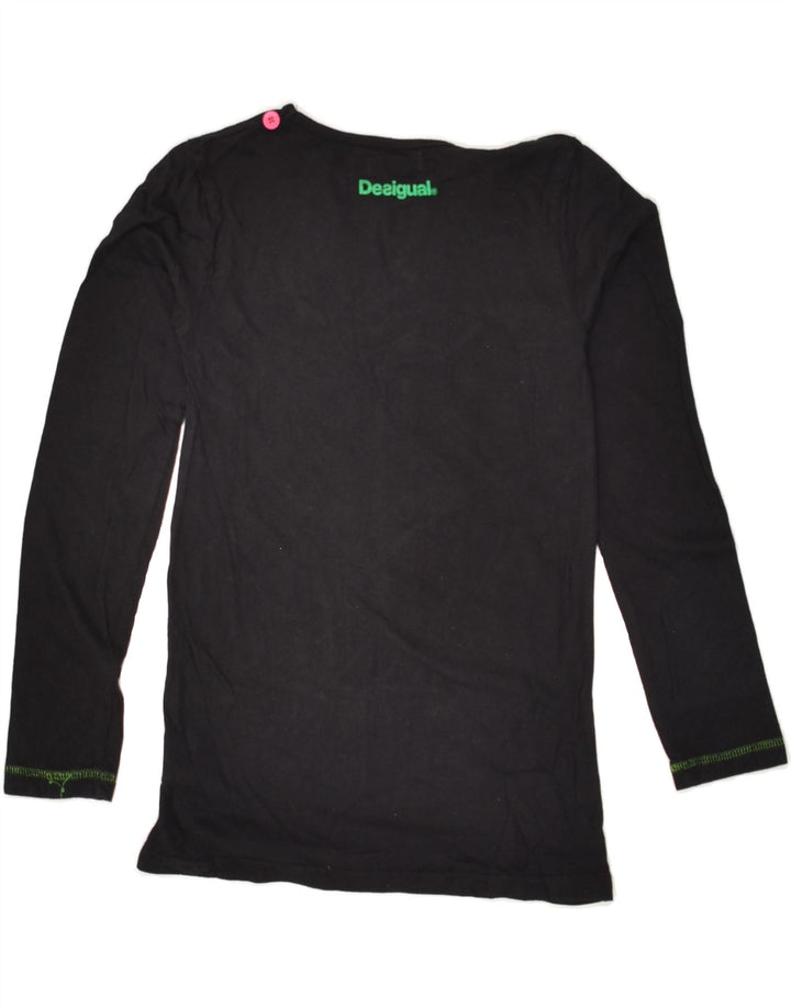 DESIGUAL Girls Top Long Sleeve 11-12 Years Black Cotton | Vintage Desigual | Thrift | Second-Hand Desigual | Used Clothing | Messina Hembry 