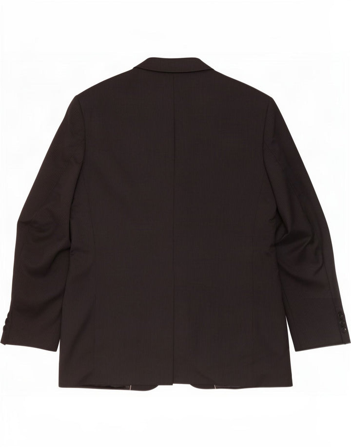 Marks & Spencer Herren-Blazer mit 3 Knöpfen, UK 44, XL, schwarze Nadelstreifenwolle