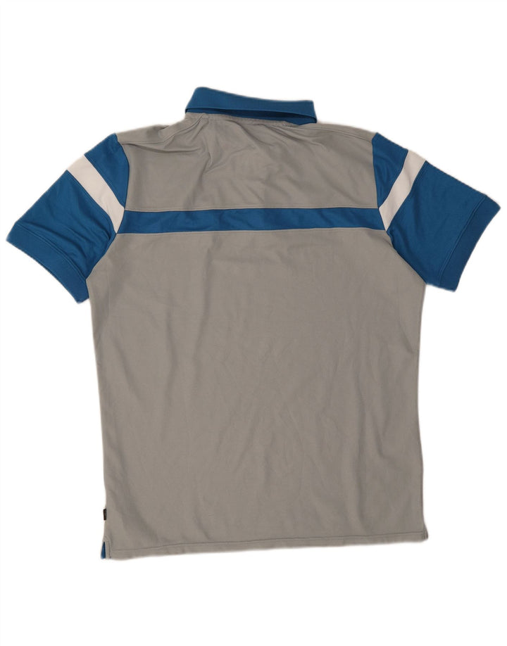 Calvin Klein Herren-Poloshirt aus mittelgrauem Colourblock-Polyester