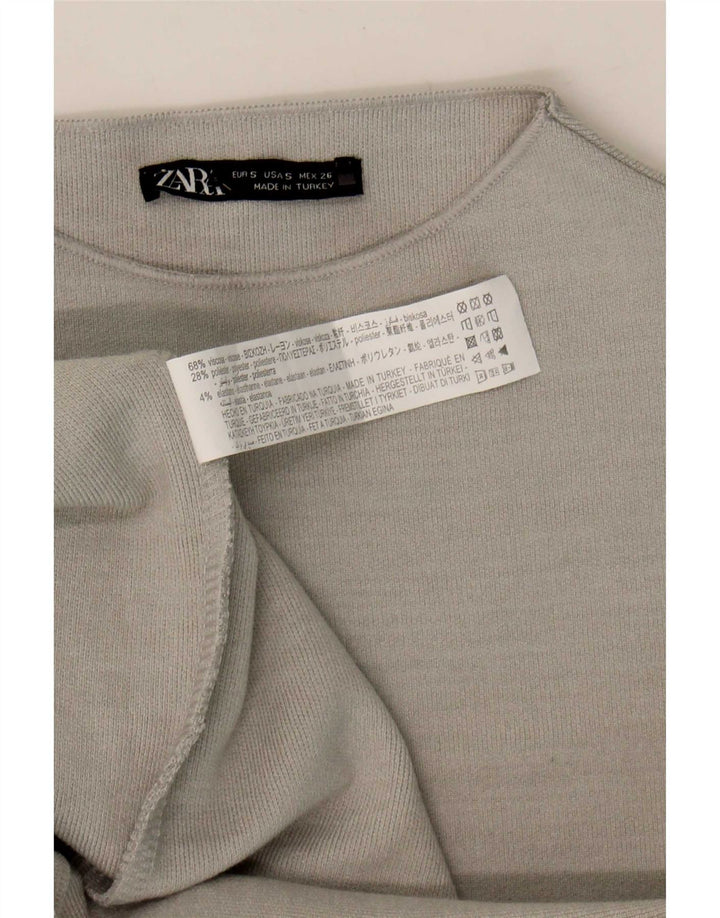 Zara Damen, figurbetontes Kleid, Größe S, Grau, Viskose