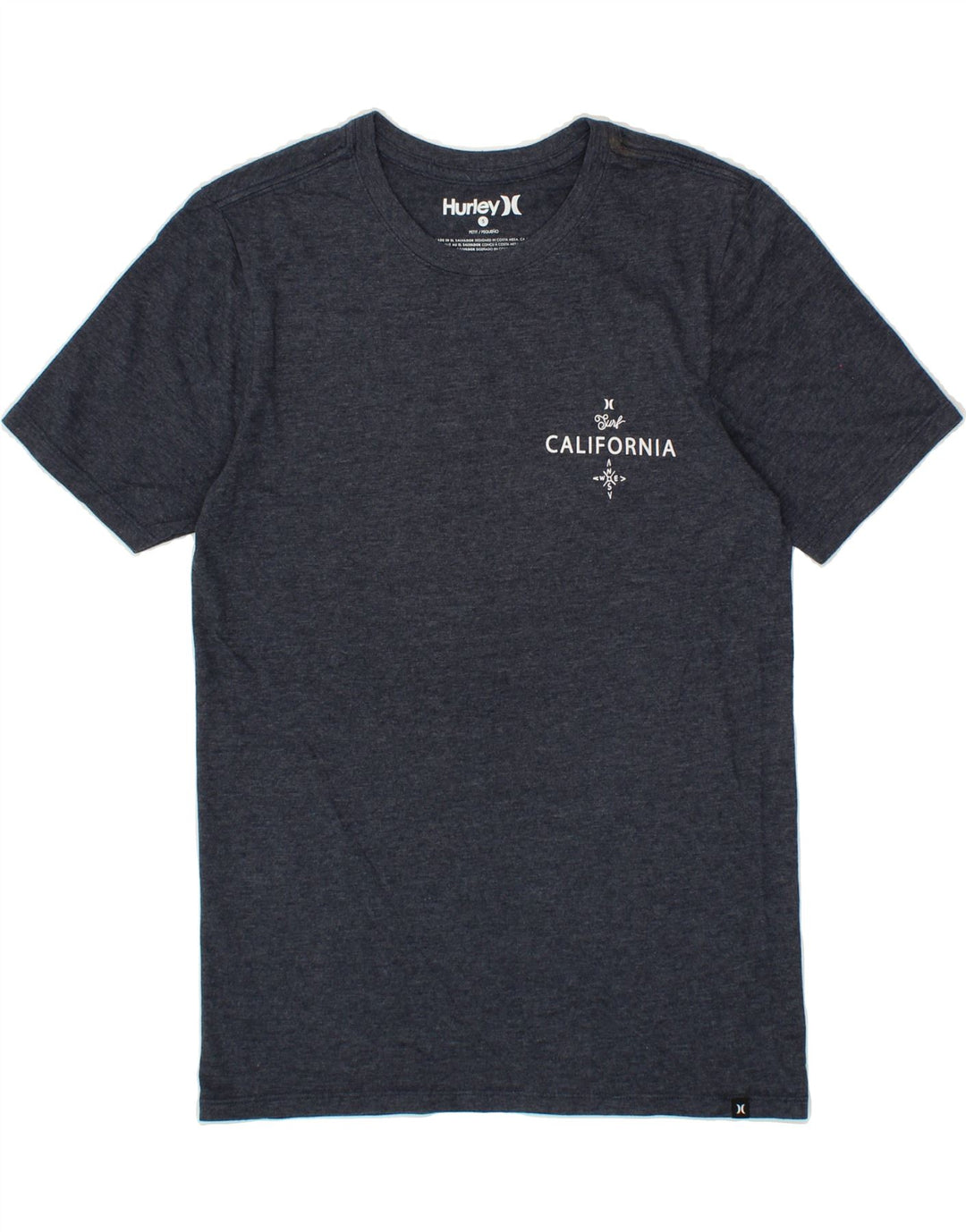 HURLEY Mens Petit Graphic T-Shirt Top Small Navy Blue Polyester Vintage Hurley and Second-Hand Hurley from Messina Hembry 