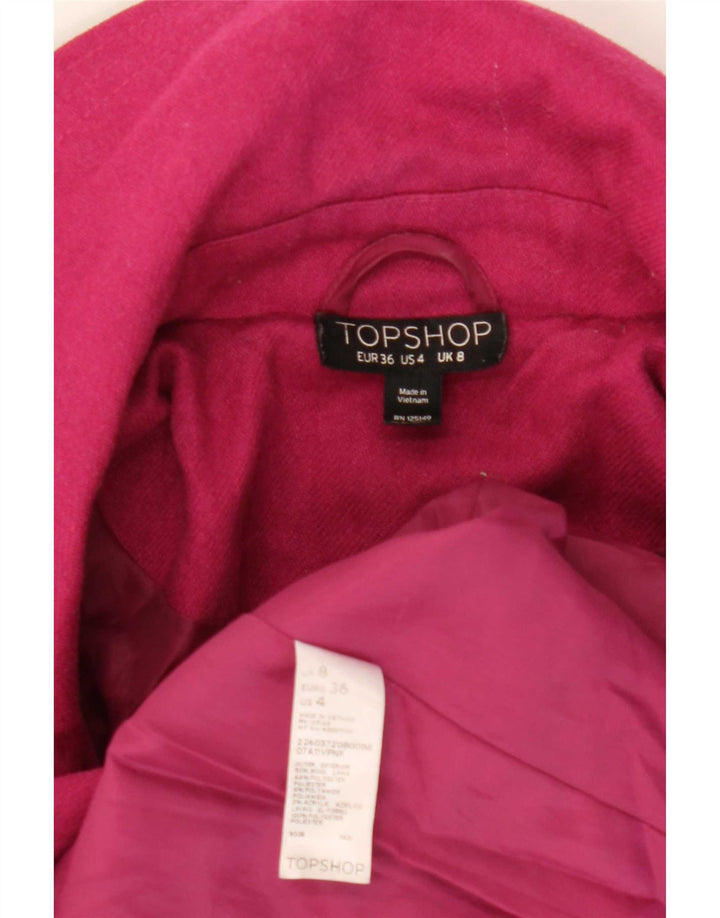 Topshop Damenmantel UK 8 Small Rosa Wolle