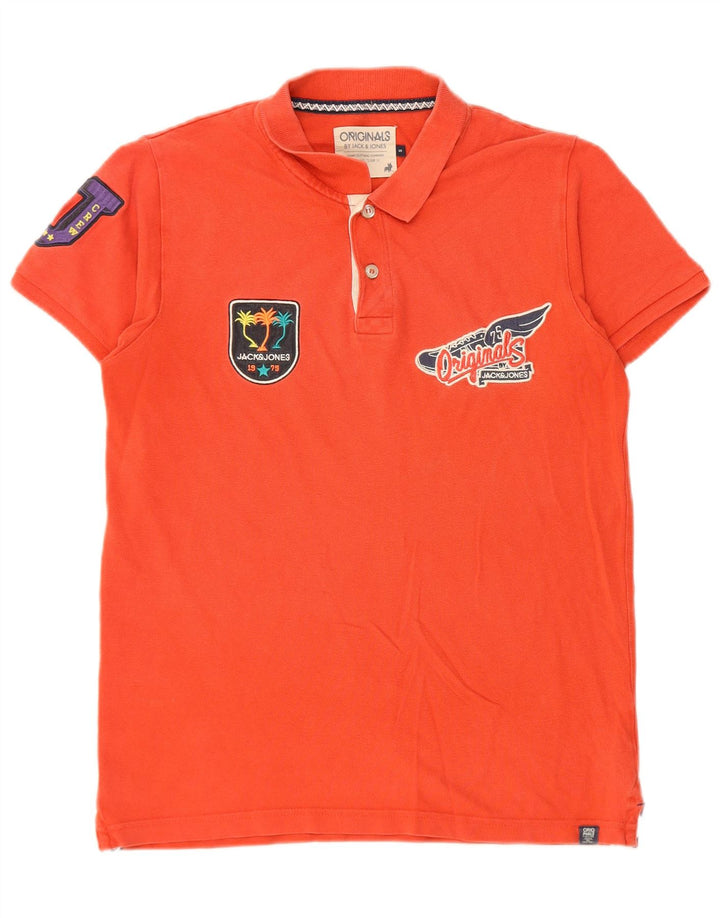 Jack & Jones Herren-Poloshirt mit Grafik, Größe S, rote Baumwolle