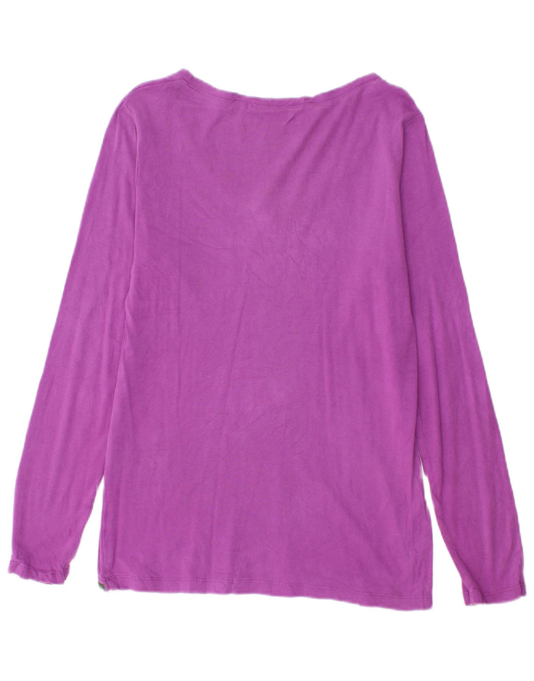 EDDIE BAUER Damen Top Langarm UK 14 Medium Lila Baumwolle