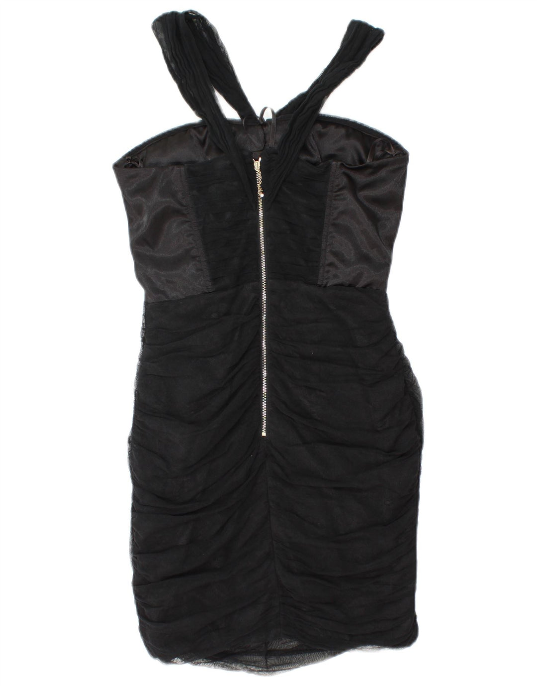 Elisabetta Franchi Damen Figurbetontes Kleid IT 42 Mittelschwarze Baumwolle