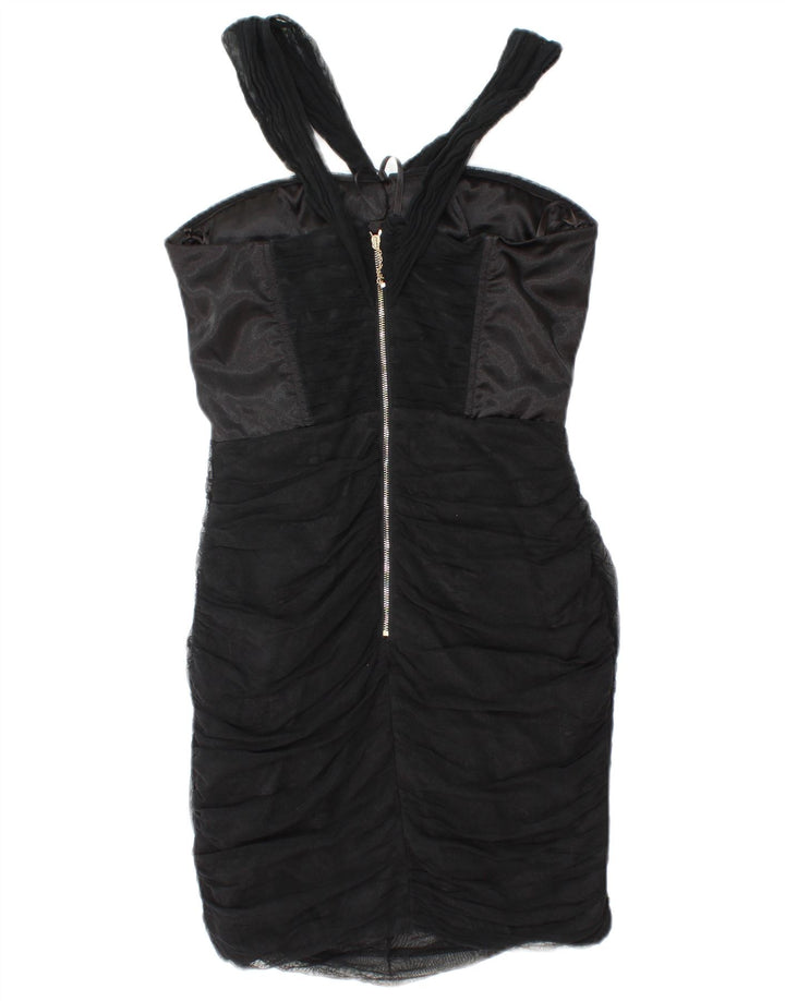 Elisabetta Franchi Damen Figurbetontes Kleid IT 42 Mittelschwarze Baumwolle