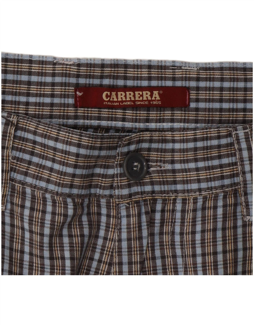 Carrera Herren Chino-Shorts IT 50 Large W34 Blau karierte Baumwolle