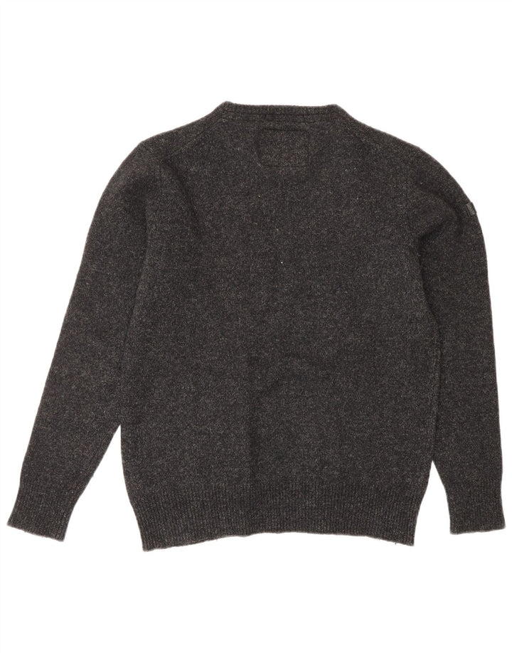 Superdry Damen-Pullover mit Rundhalsausschnitt, UK 14, Größe L, Grau meliert