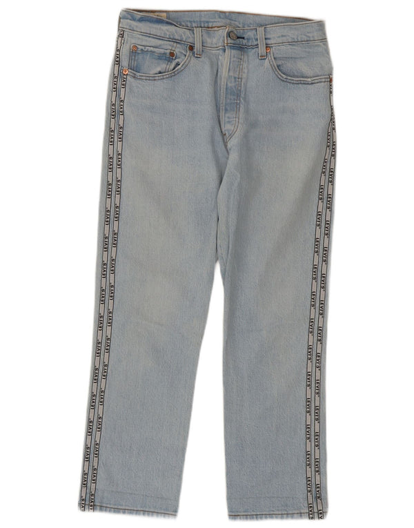 Levi's Damen 501 Graphic Straight Jeans W30 L26 Blauer Farbblock