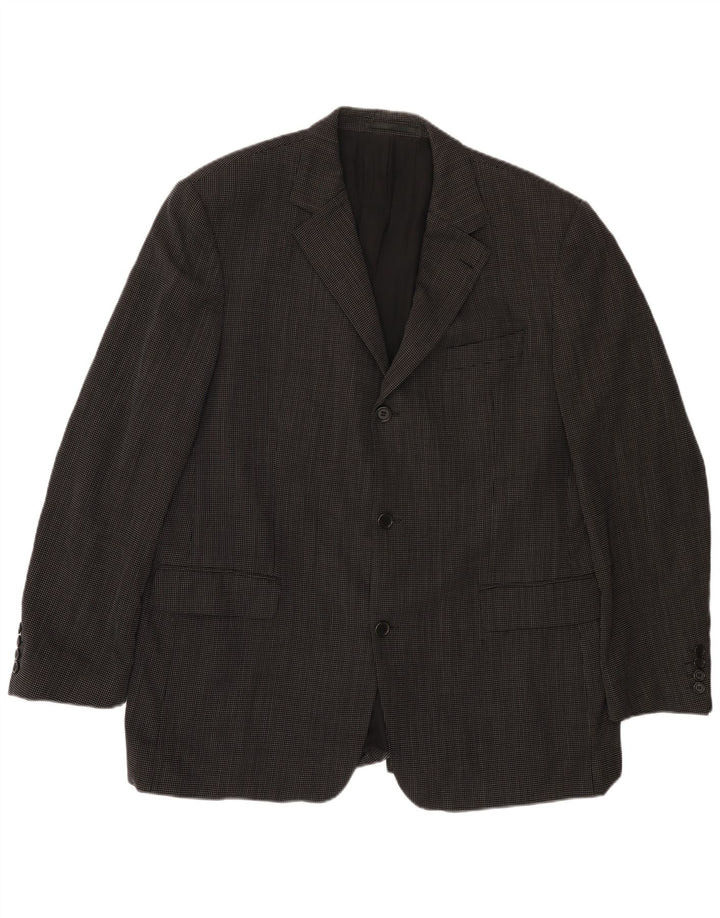 HUGO BOSS Herren-Blazer mit 3 Knöpfen, EU 56, 3XL, schwarz gefleckte Wolle