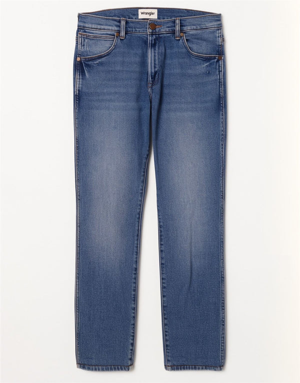 Wrangler Damen Larston Straight Jeans W29 L29 Blaue Baumwolle