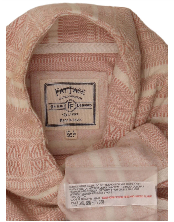 FAT FACE Damen-Sweatshirt in Übergröße, Gr. 8, klein, rosa gestreift